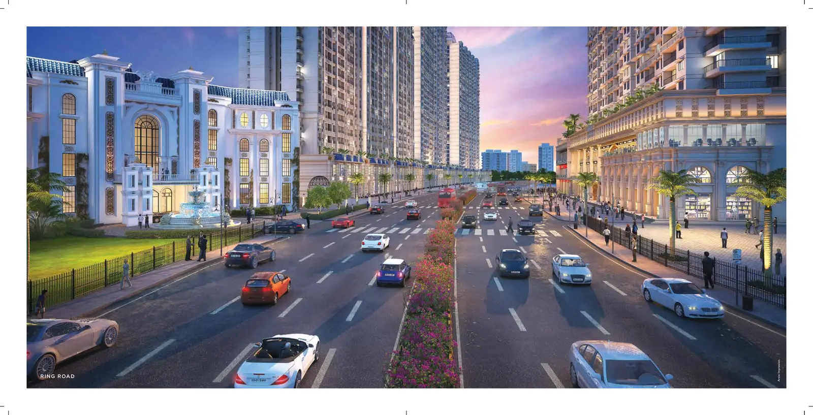 150-ft arterial ring road through Swaminarayan City