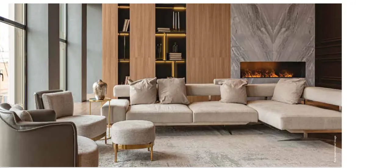 2 BHK living room at Swaminarayan City